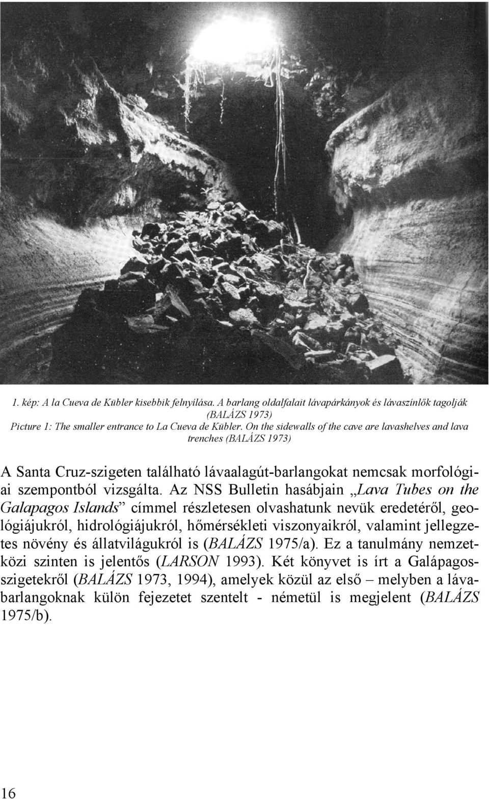 Az NSS Bulletin hasábjain Lava Tubes on the Galapagos Islands címmel részletesen olvashatunk nevük eredetéről, geológiájukról, hidrológiájukról, hőmérsékleti viszonyaikról, valamint jellegzetes