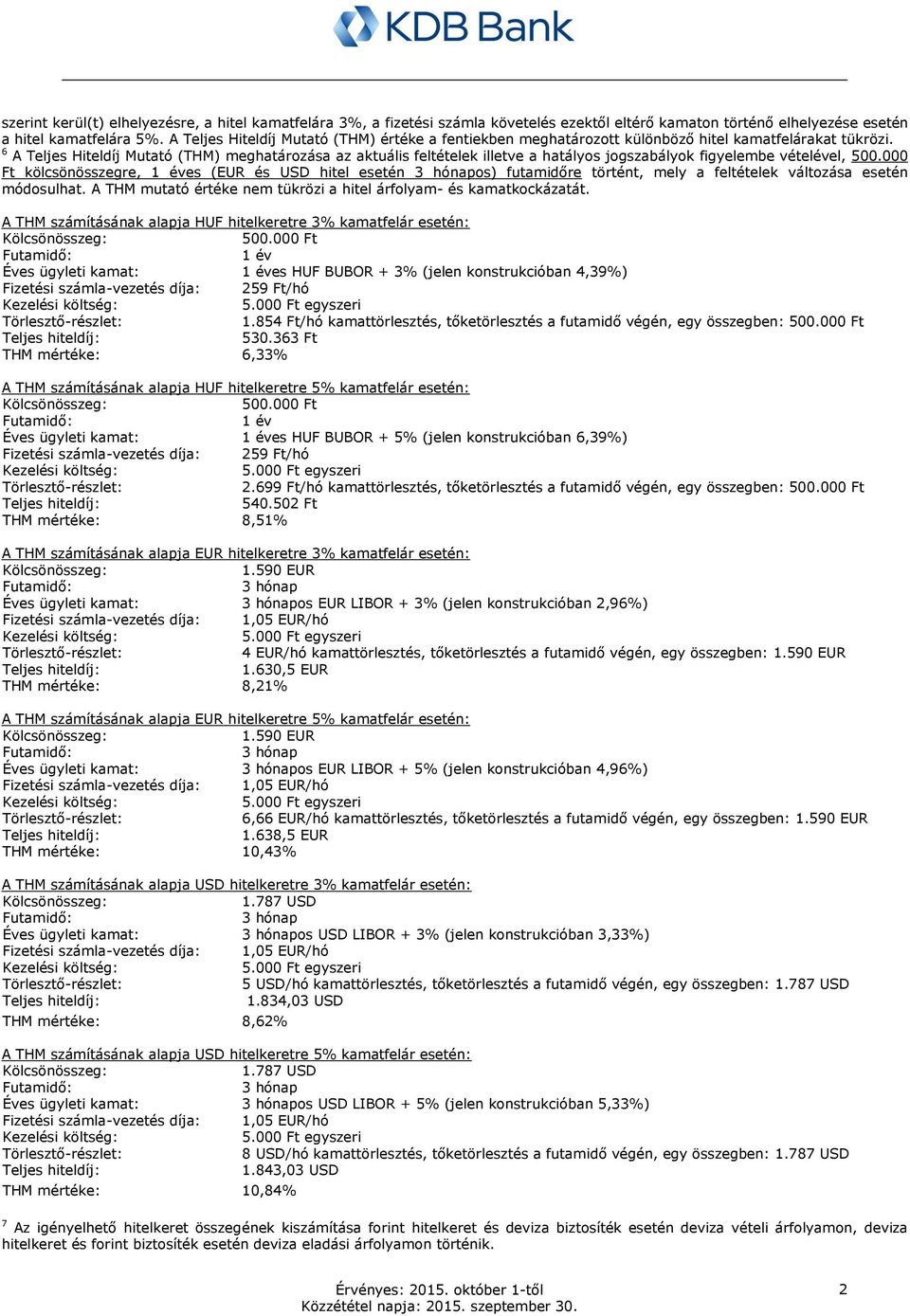 6 A Teljes Hiteldíj Mutató (THM) meghatározása az aktuális feltételek illetve a hatályos jogszabályok figyelembe vételével, 500.