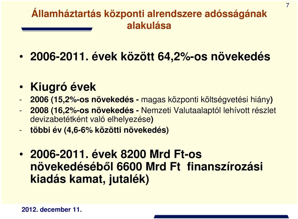 hiány) - 2008 (16,2%-os növekedés - Nemzeti Valutaalaptól lehívott részlet devizabetétként való