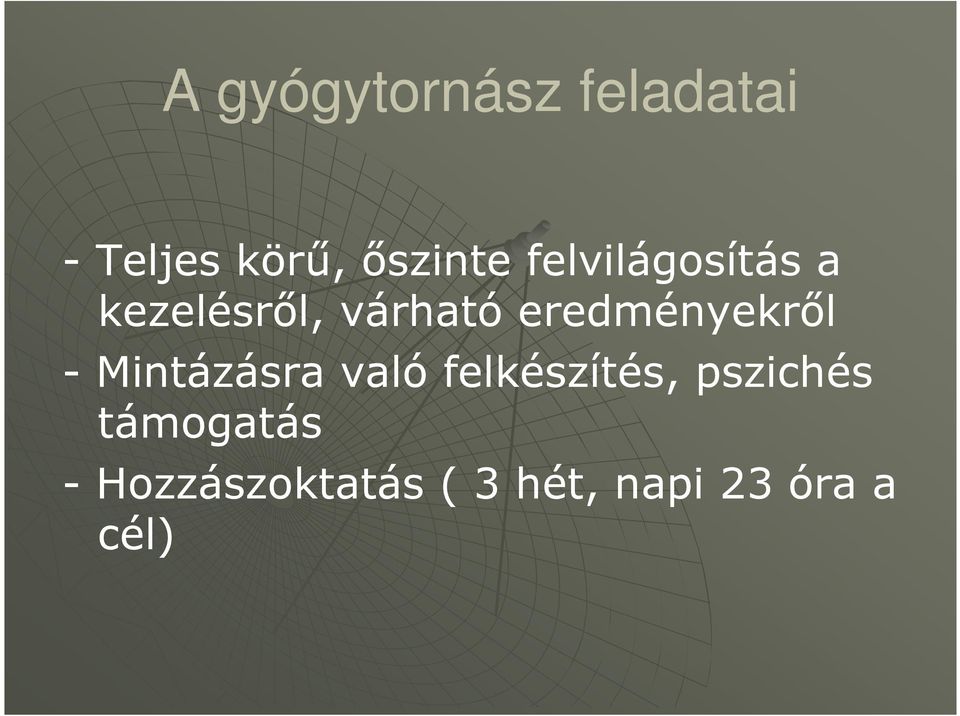 eredményekről - Mintázásra való felkészítés,