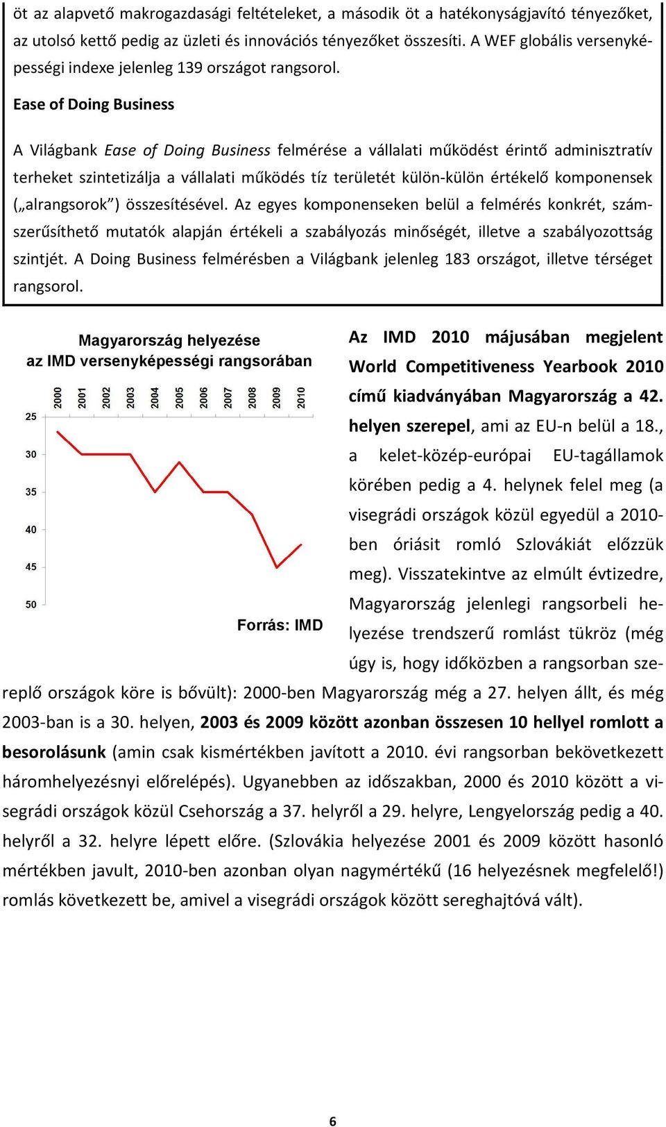 Ease of Doing Business A Világbank Ease of Doing Business felmérése a vállalati működést érintő adminisztratív terheket szintetizálja a vállalati működés tíz területét külön-külön értékelő