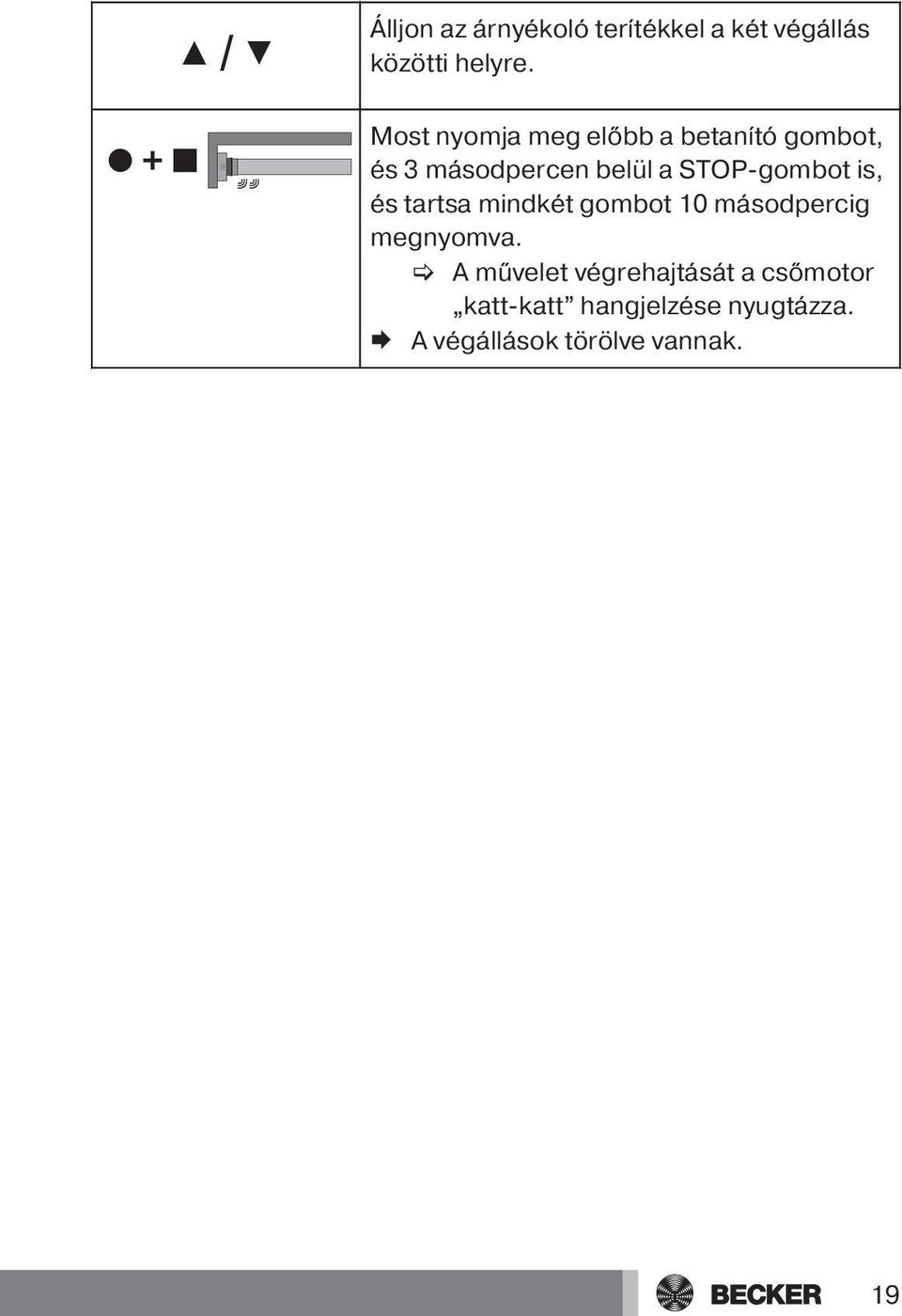 STOP-gombot is, és tartsa mindkét gombot 10 másodpercig megnyomva.