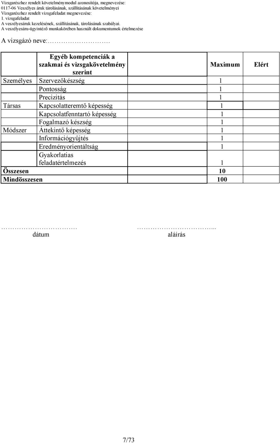 képesség 1 Fogalmazó készség 1 Módszer Áttekintő képesség 1 Információgyűjtés 1