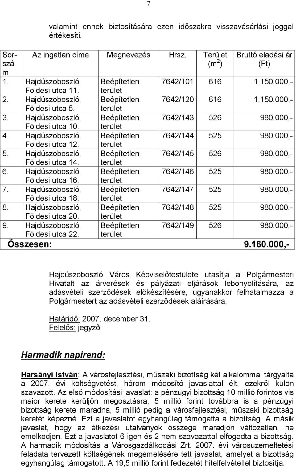 Hajdúszoboszló, Földesi utca 20. 9. Hajdúszoboszló, Földesi utca 22.