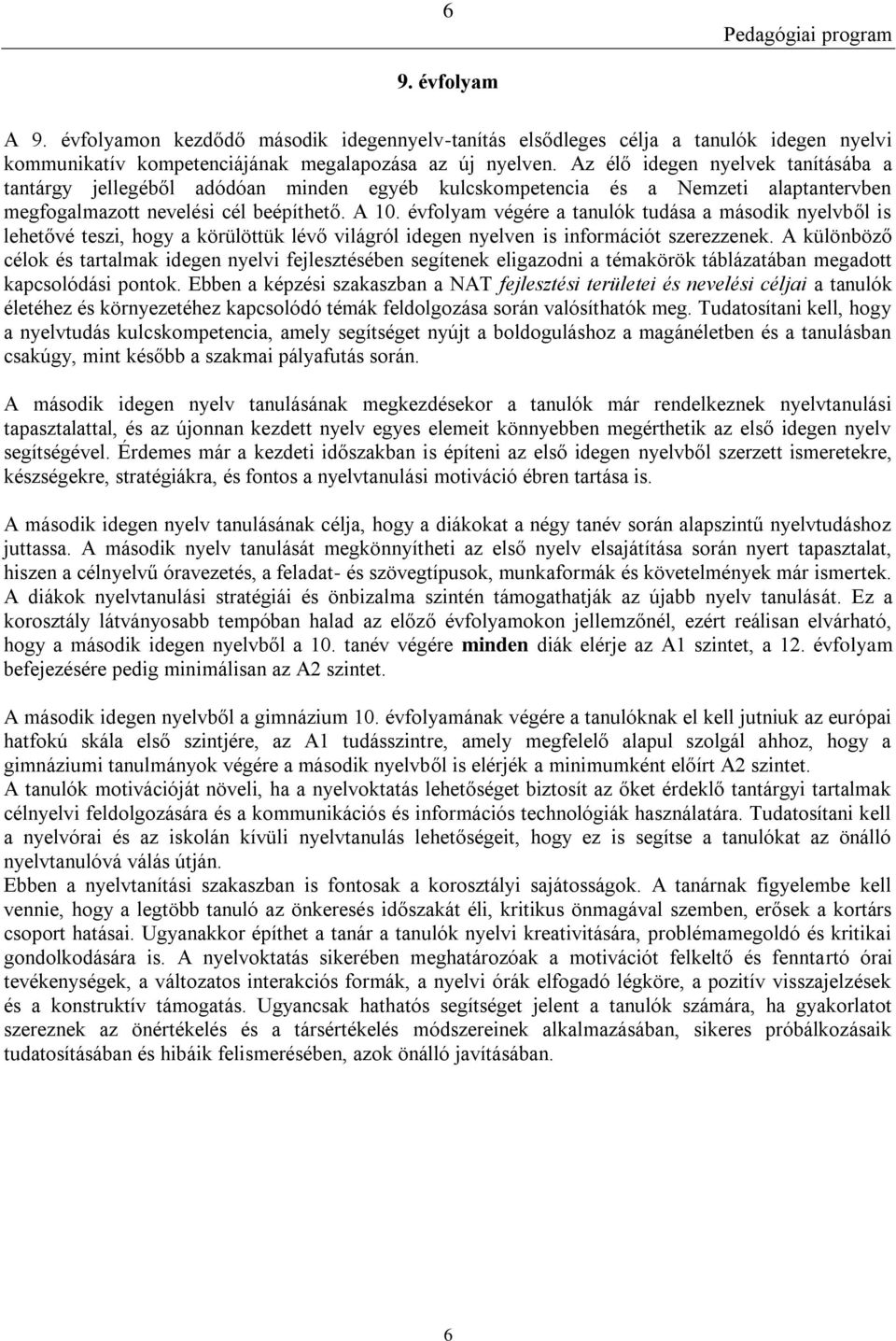 évfolyam végére a tanulók tudása a második nyelvből is lehetővé teszi, hogy a körülöttük lévő világról idegen nyelven is információt szerezzenek.