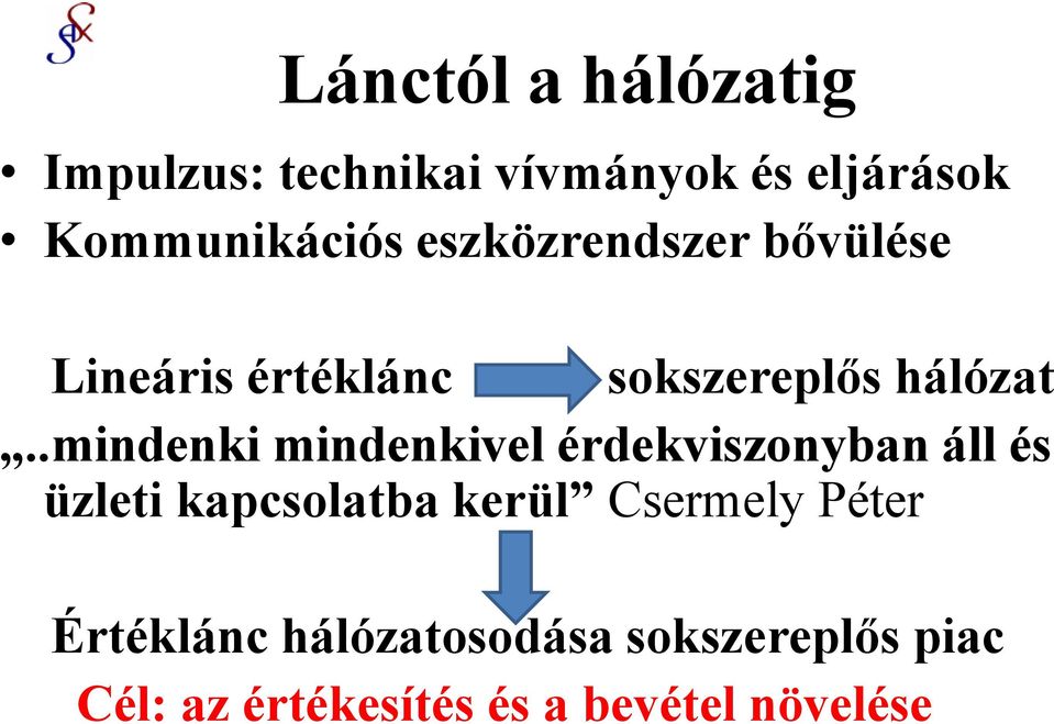 .mindenki mindenkivel érdekviszonyban áll és üzleti kapcsolatba kerül