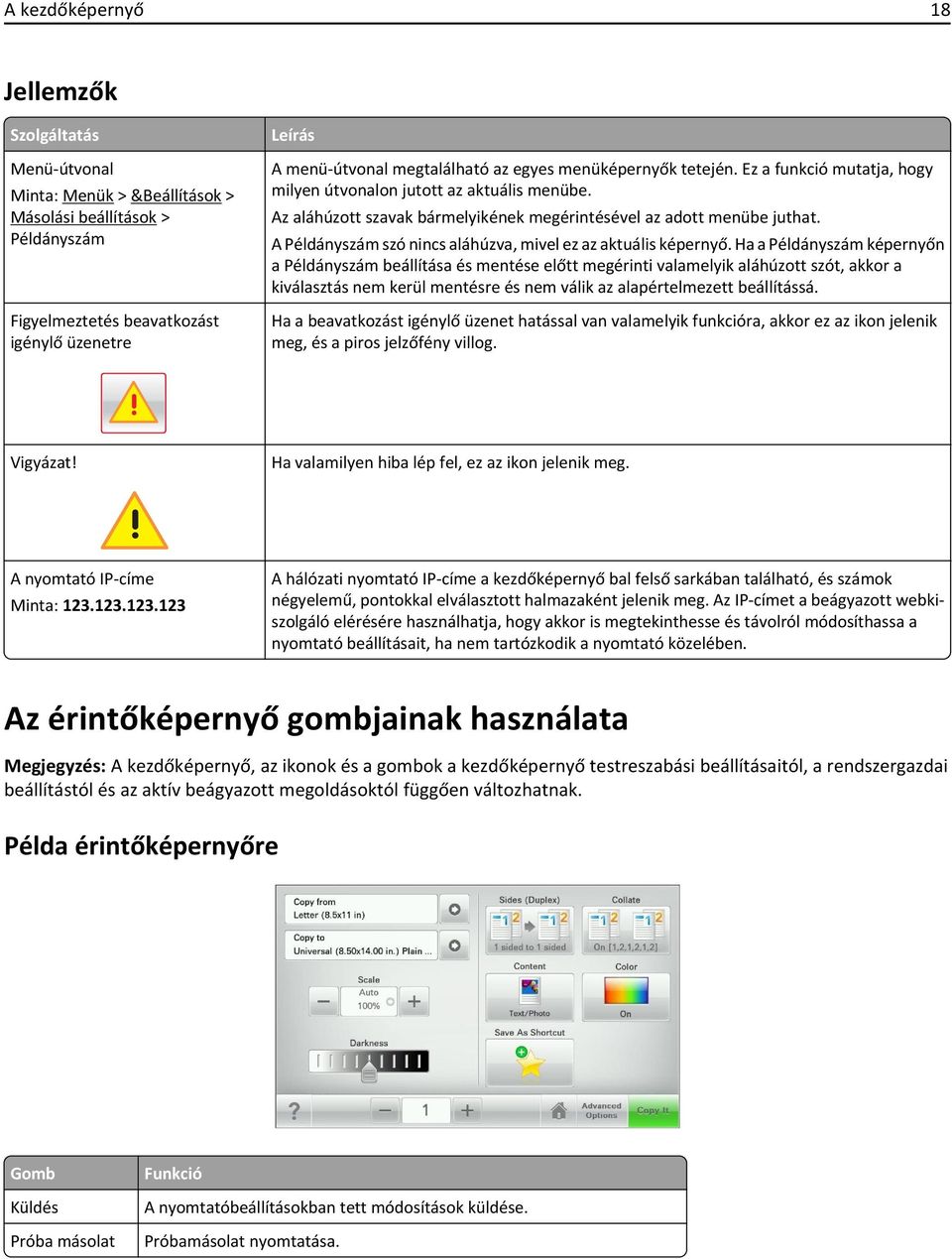 A Példányszám szó nincs aláhúzva, mivel ez az aktuális képernyő.