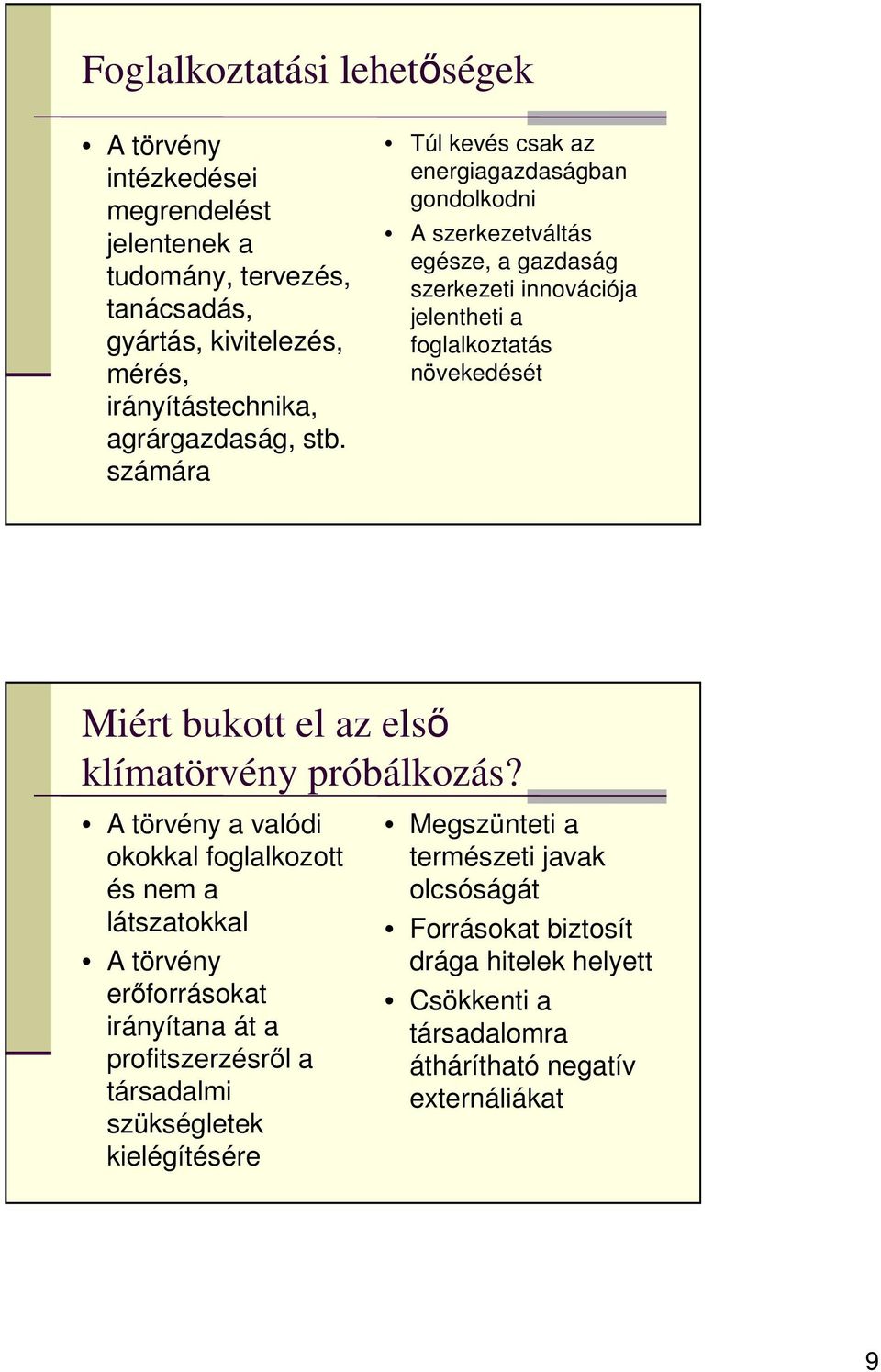 bukott el az elsı klímatörvény próbálkozás?