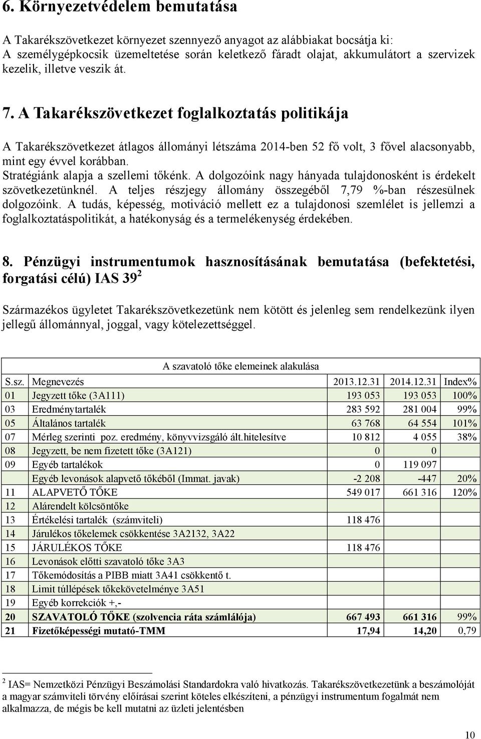 Stratégiánk alapja a szellemi tőkénk. A dolgozóink nagy hányada tulajdonosként is érdekelt szövetkezetünknél. A teljes részjegy állomány összegéből 7,79 %-ban részesülnek dolgozóink.