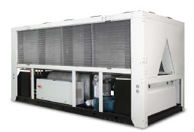 SOROZAT 17 hűtős típus, 48-től 314 kw-ig Hűtős, hűtő-fűtős és free cooling változatok R 410A 3 különböző Hatékonysági csomag a magas hatékonyságért teljes és részterhelés esetén is Elektronikus