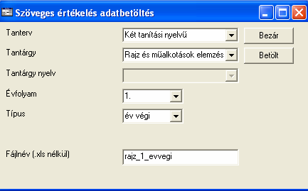 Az első oszlopba írja be a kategória sorszámát. Ebben a sorrendben fognak megjelenni az értékelések a nyomtatványokon.