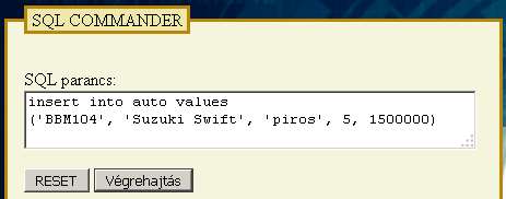 inc"; MakeConn(); $sqle = oci_parse($conn, $sqlp); if (oci_execute($sqle)){ echo "A parancs rendben lefutott!