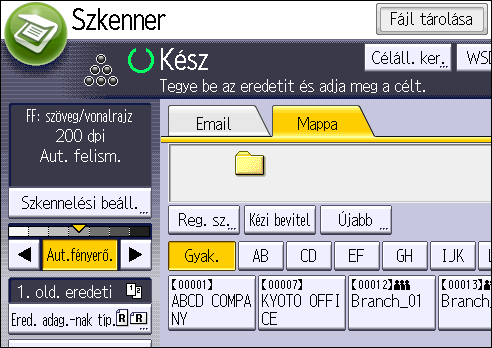 5. Szkennelés 1. Nyomja meg a [Kezdőképernyő] gombot a kezelőpanelen. CUV108 2. Nyomjon a [Szkenner] ikonra a képernyőn.