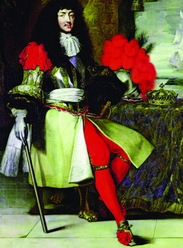 XIV. LAJOS portréja 1670 körül. Bár egyszerı öltözékben ábrázolják, az asztalon lévœ korona jelzi, hogy a királyt láthatjuk ti kormányzat között s valószínűleg ennek köszönhette sikerét.