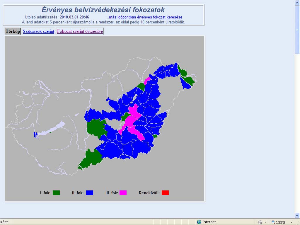 A védekezési információk megjelenése