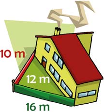 V. 4 A HÁROMSZÖG ÉS A BEÍRT KÖRE. PÉLDA Blöki a háromszög alakú udvaron elásott egy csontot. A csont a piros kerítéshez méterrel, a zöld kerítéshez pedig 4 méterrel közelebb van, mint a házhoz.