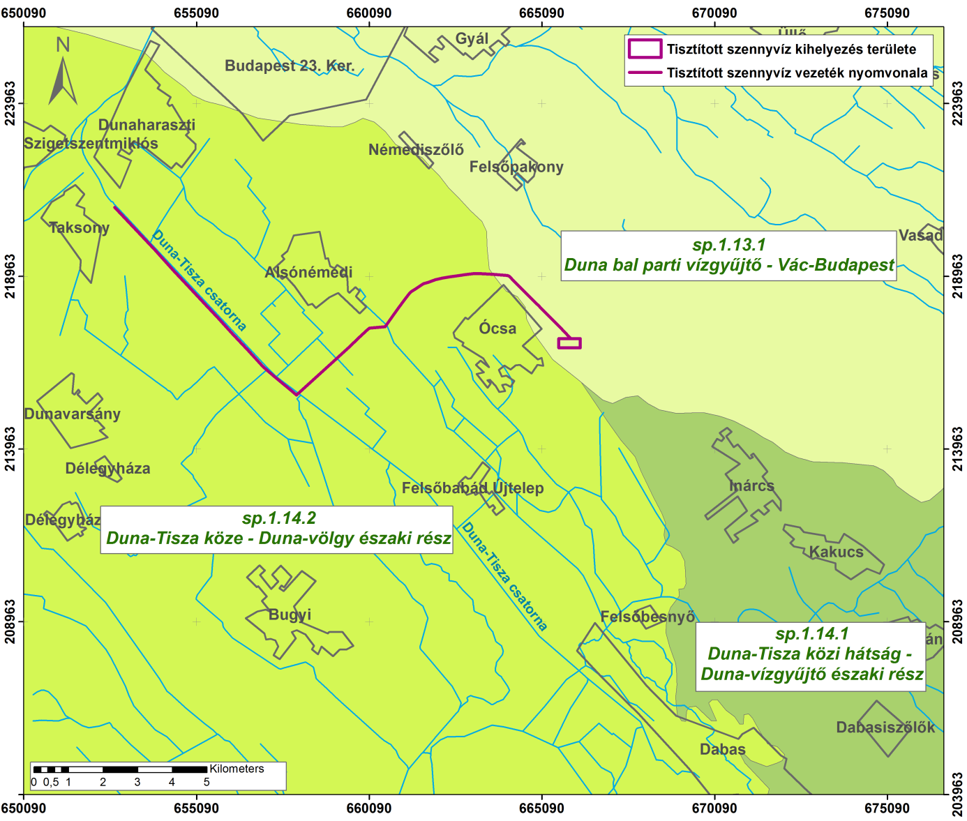 Felszín alatti sekély víztestek a VGT2 alapján a vizsgált területen (Magyarország felülvizsgált, 2015. évi vízgyűjtő-gazdálkodási tervéről szóló 1155/2016. (III.31.) Korm. határozat) Víztest neve sp.