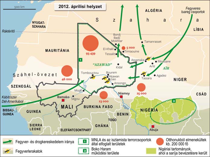20 Besenyő János régiót, Kidalt, Gaót és Timbuktut. 2012. április 05-én a tuaregek elfoglalták Douentza városát.