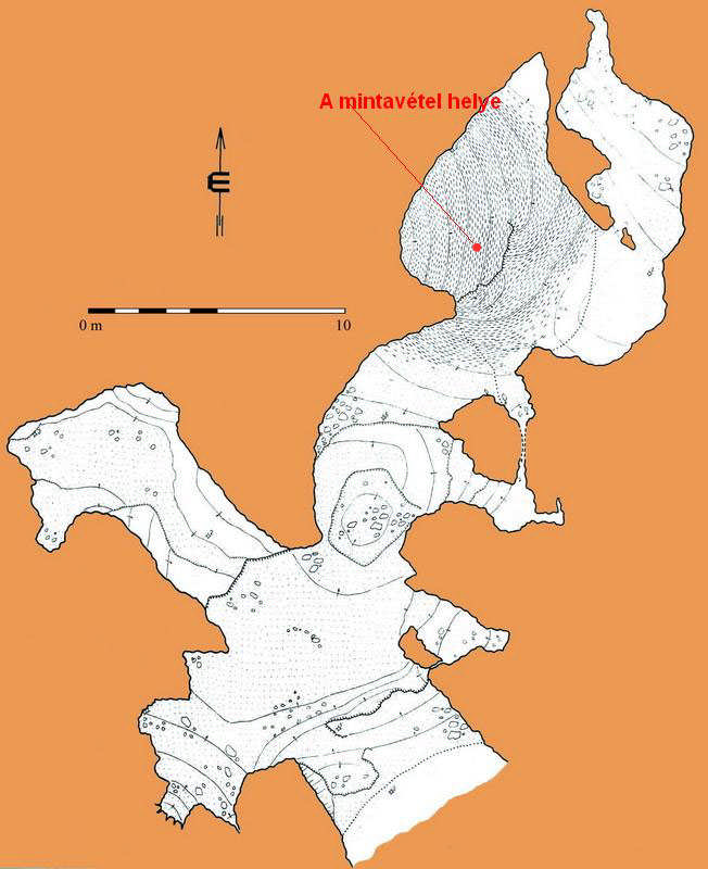 . ábra: A Háromkúti-barlang térképe és a