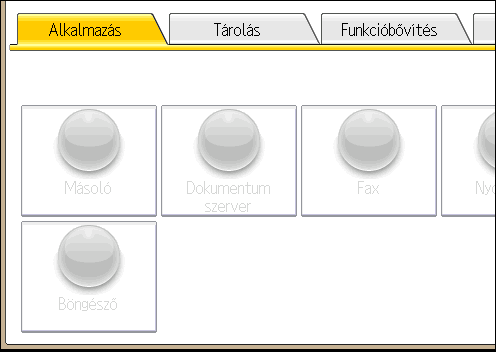 A [Kezdőképernyő] használata (standard kezelőpanel használata esetén) 3.