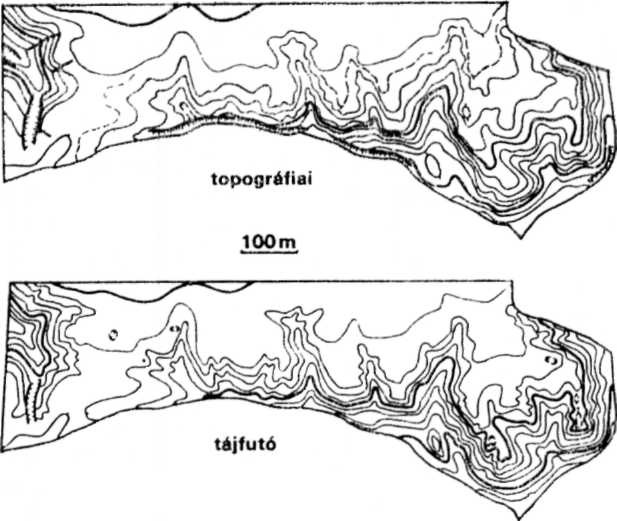 Az 1. ábrán egy alföldi homokbuckás terep (Balatonszállás környéke), a 2. ábrán egy középhegységi terület (Vértes, Várgesztes) domborzata látható az eredeti alaptérképen és a tájfutótérképen.