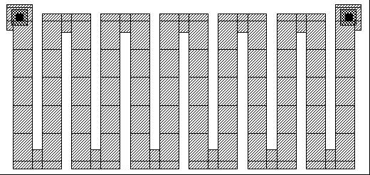 IV. Az áramkör megvalósítása Az ellenállás méretezése A terhelőellenállás értéke az áramtól függ Az érték a hossz/szélességet határozza meg Ha a szélessége nagy, lassítja a működést (Nagy C parazita