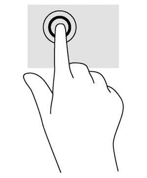 2 Érintőtábla-mozdulatok használata Az érintőtábla lehetővé teszi, hogy a mutatót az ujjával irányítsa a képernyőn.