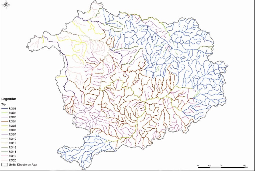 Szamos-Tisza vízgyűjtő, tipológia- Bazinul hidrografic Some ș-tisa,
