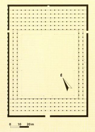 A SZAMARRAI NAGYMECSET 836: al-mutaszim, Harun ar-rasid fia Szamarrát jelöli ki új fővárosul / 848-852: nagymecset építése ( al-mutavakkil kalifa) / 236 x 156 m belső oldalhossz (3:2) / 444 x 376 m