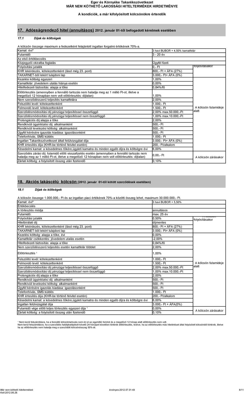 jövedelem utalás hiánya esetén 0,00% Előtörlesztés (amennyiben a fennálló tartozás nem haladja meg az millió Ft-ot, illetve a megelőző 2 hónapban nem volt előtörlesztés: ),00% Nem szerződésszerű