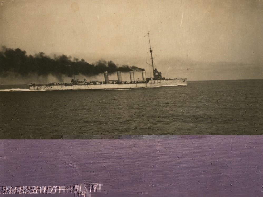 Laid down: 09/09/1911 Later name: Builder: Costs: Sister ships: Displacement: Length: Beam: Draught: Change of Draught Machinery: Bunkerage: Endurance: Performance: Speed: Armament: Protection:
