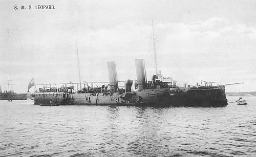 SMS LEOPARD Laid down: --/01/1885 Builder: Costs: Sister ship: Displacement: Length: Beam: Draught: Change of Draught: Launched: 10/09/1885 Take over: 31/03/1886 Modernization: 1911 W G Armstrong,