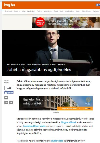 Jöhet a magasabb nyugdíjemelés 2016. november 28.