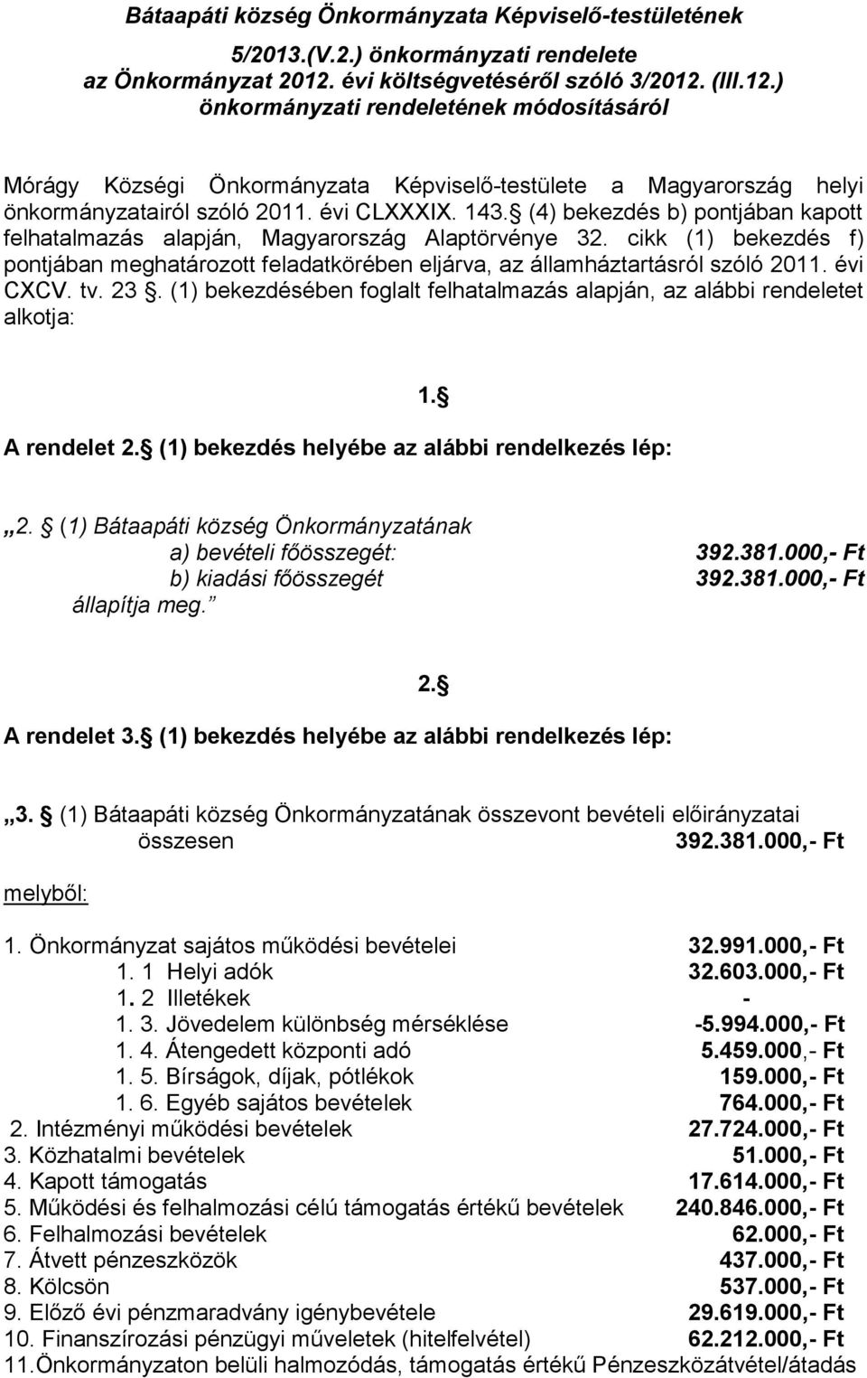 143. (4) bekezdés b) pontjában kapott felhatalmazás alapján, Magyarország Alaptörvénye 32. cikk (1) bekezdés f) pontjában meghatározott feladatkörében eljárva, az államháztartásról szóló 2011.