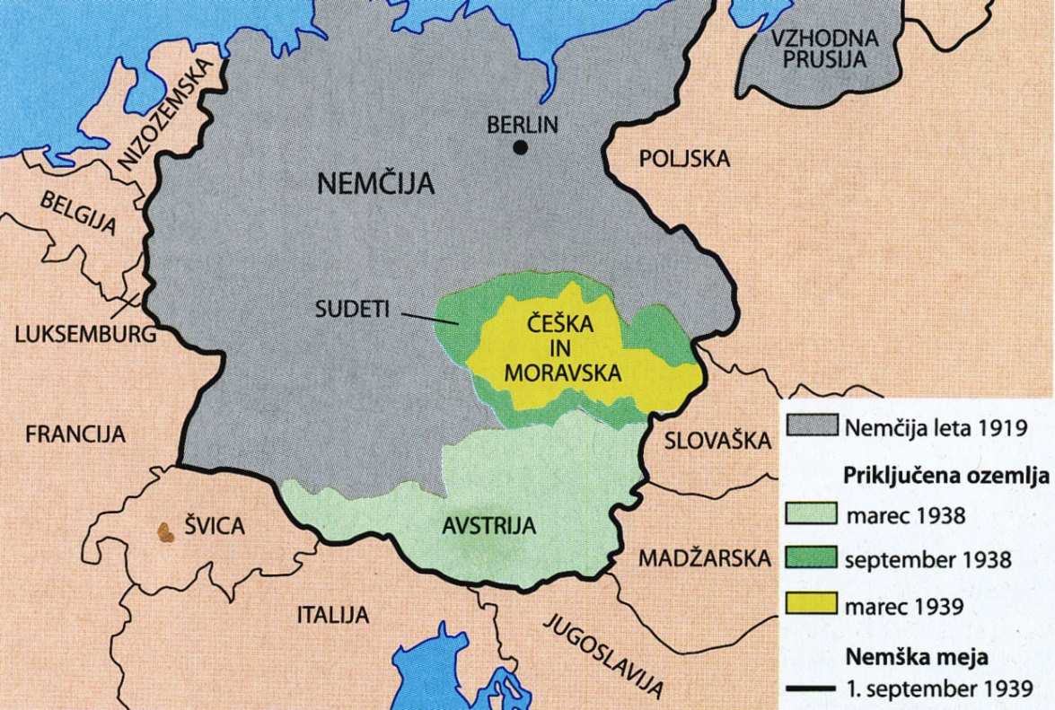 *M15151111M23* 23/24 Slika 3 / 3. sz. kép (Vir: Gabrič, A., in Režek, M., 2011: Zgodovina 4, str. 38. DZS. Ljubljana) Slika 4 / 4. sz. kép: Nemške osvojitve pred začetkom druge svetovne vojne (Vir: Gabrič, A.