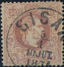 698-762 755. 756. 757. 758. 759. 760. 761. 762. 1867 15kr világosbarna / light brown MOSLAVINA (Gudlin 600p) (papírelvékonyodás / thin paper) 9.500 1867 15kr SZATHMÁR 4.
