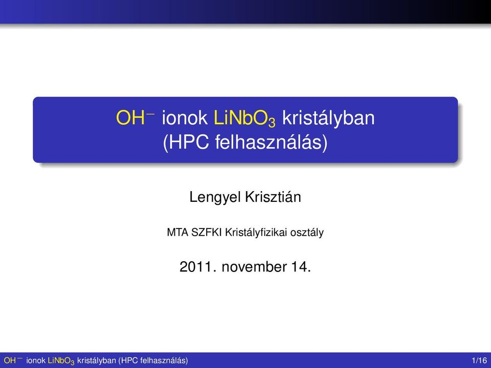 Kristályfizikai osztály 2011. november 14.