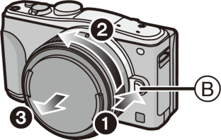 Az objektív felszerelése Helyezze egymás mellé a fényképezőgép vázán és az objektíven található, az objektív illesztését segítő A jelöléseket, majd forgassa az objektívet kattanásig a nyíllal jelölt