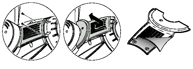 A légszűrők tisztítása és cseréje 1. Válassza le a készüléket a hálózatról. A fej mindkét oldalán csavarja ki a 2-2 csavart, amik az oldalsó burkolatot tartják, egy Torx-20 csavarhúzóval.