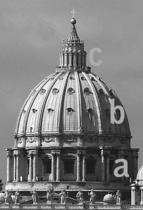 2. feladat Centrális terek lefedése. 2./1. Az alábbi felvételen (és a képmelléklet 2./1. jelzésű fotóján) a római Szent Péter bazilika központi kupoláját látja.