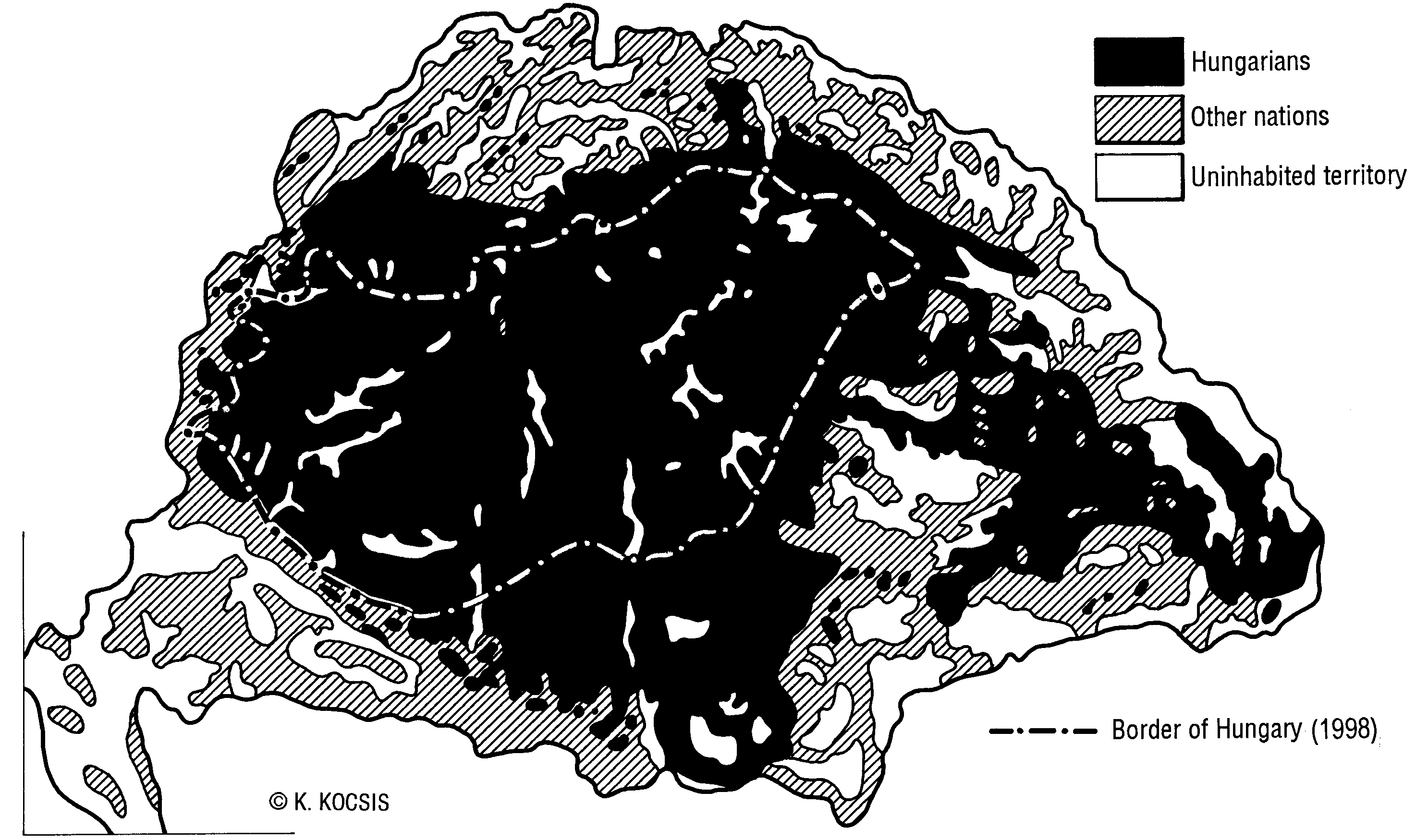 Figure 1. Ethnic map of Hungary (late 15th century) lation.