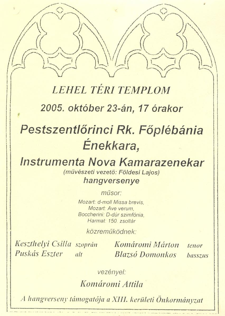 A Pestszentlőrinci Főplébánia-templom egyházi zenéjének összefoglalója  1980-tól 2013-ig - PDF Ingyenes letöltés