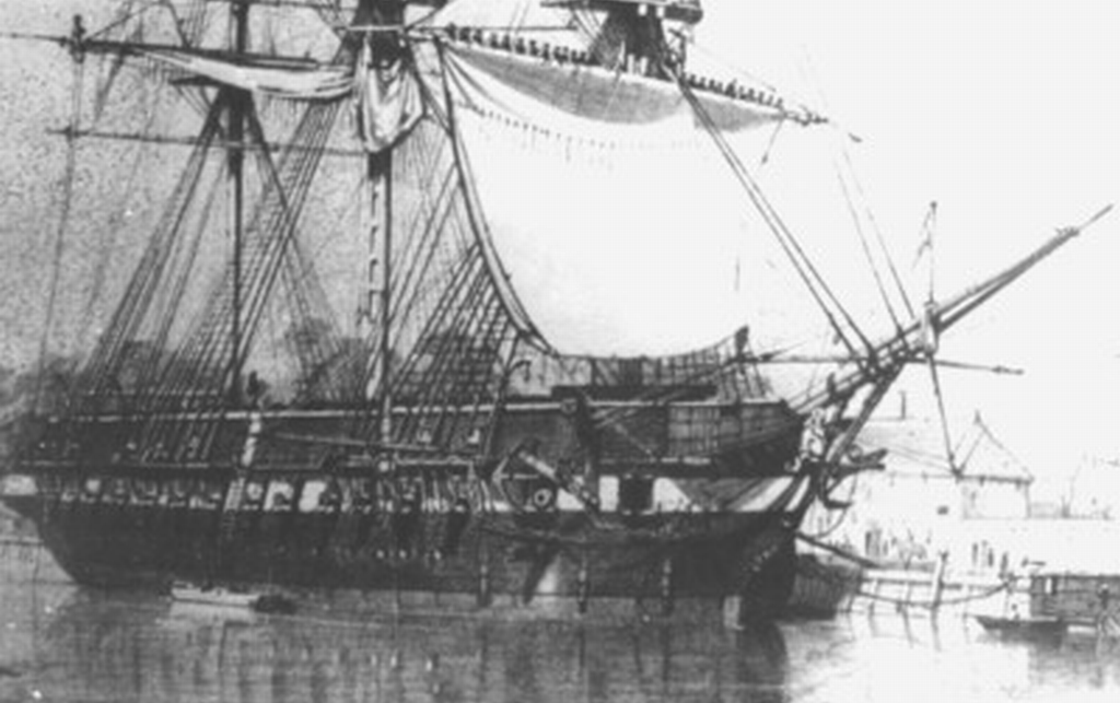 De Ruyter sorhajó (1831 1874) 5. sz. ábra. De Ruyter sorhajó A de Ruyter sorhajó gerincfektetése 1831-ben történt meg Vlissingen-ben.