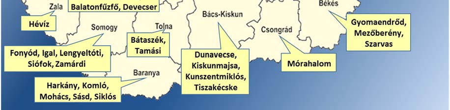 AZ ELLENŐRZÉS TERÜLETE A reprezentatív mintavétel alapján kiválasztott 62 város 1.