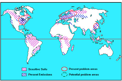 SAVAS ÜLEPEDÉST KIVÁLTÓ OKOK Emberi eredetű emisszió: szűk területekre korlátozódik. (lokálisan a természetes emisszió 5-20-szorosa is lehet).