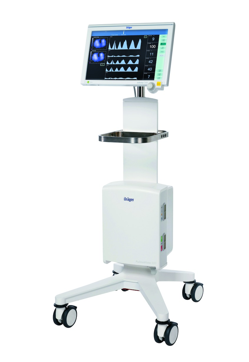 Dräger PulmoVista 500 Intenzív osztályos lélegeztetés és légzésmonitorozás légzésmonitorozás A PulmoVista 500 elektromos impedanciatomográf készüléket kifejezetten a mindennapi klinikai gyakorlatban