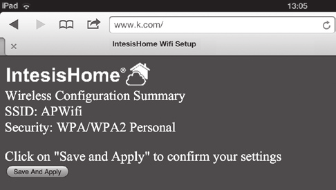 IntesisBox PA-AC-WIFI-1 QUICK START HASZNÁLATI UTMUTATÓ 4. - Amennyiben a hálózat jelszóval védett, adja meg a megfelelő jelszót, majd kattintson a next (tovább) gombra.