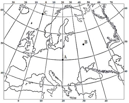 1. Számítsátok ki Európa kiterjedését kelet-nyugat és észak-dél irányban, tudván, hogy szélső pontjai északon az Északi-fok (71 08' é. sz.), délen Marroqui-fok (36 é. sz.), keleten az Urál-hegység (Vorkuta település közelében 67 30' k.