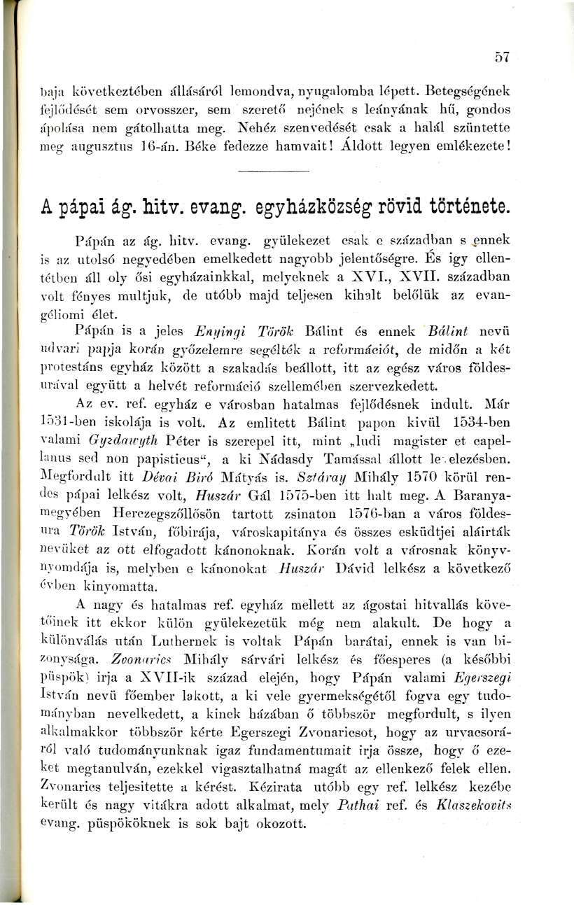baja következtében álliísáról lemondva, nyugalomba lépett. Betegségének fejlődését sem orvosszer, sem szerető nejének s leányának hű, gondos á])olása nem gátolhatta meg.