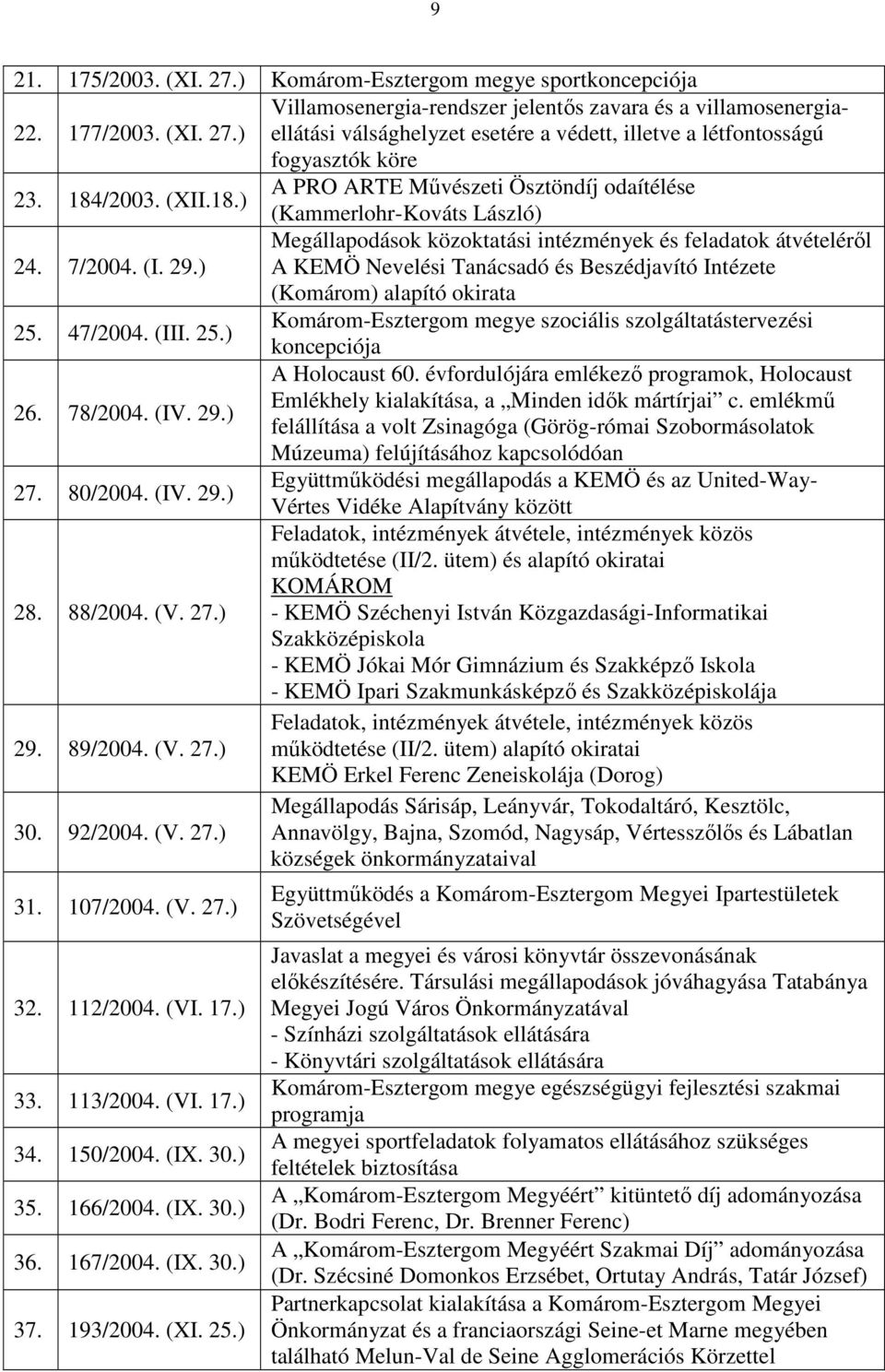 ) Megállapodások közoktatási intézmények és feladatok átvételérıl A KEMÖ Nevelési Tanácsadó és Beszédjavító Intézete (Komárom) alapító okirata 25.